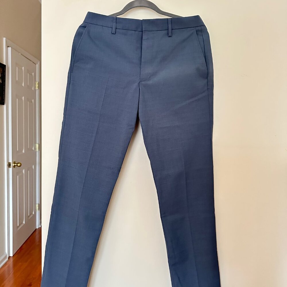 J Crew Men’s 30x30 Thompson Wool Pants Slim Fit Navy Blue Slacks